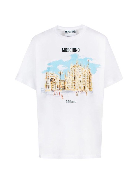 Moschino Illustration Printed Crewneck T-Shirt