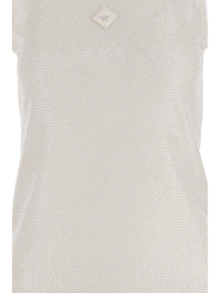 MCM Logo Patch Embellished Tank Top