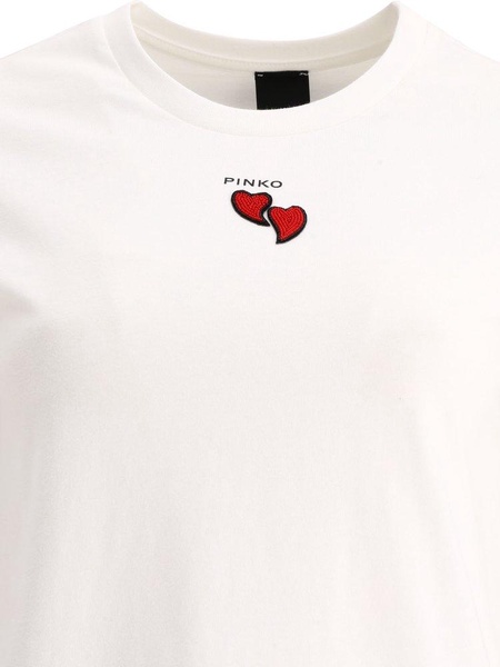 T-Shirt With Embroidered Hearts T-Shirts White