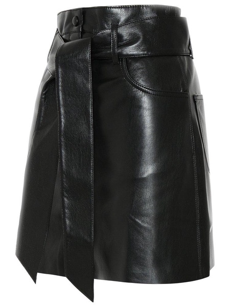 Nanushka High-Waist A-Line Belted Mini Skirt