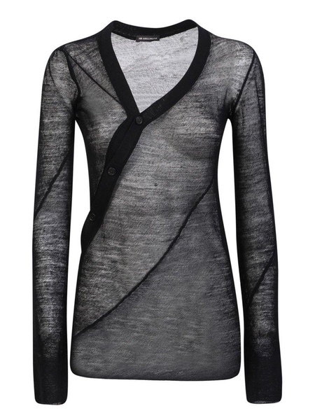 Ann Demeulemeester Asymmetric Semi-Sheer Pullover