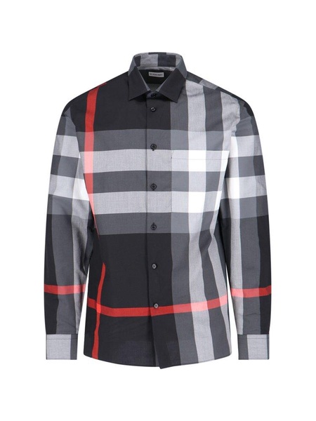 Burberry Check-Pattern Long Sleeved Shirt