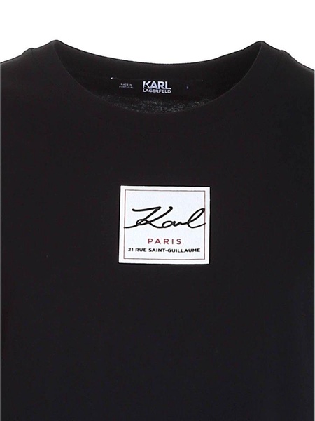 Karl Lagerfeld Logo Patch Crewneck T-Shirt