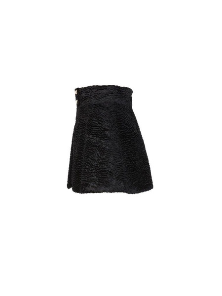 Casablanca Animal Motif Velvet Mini Skirt