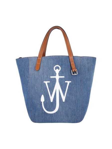 JW Anderson Belt Logo Embossed Denim Tote Bag