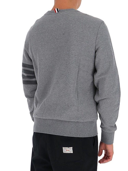 Thom Browne 4-Bar Striped Crewneck Sweatshirt