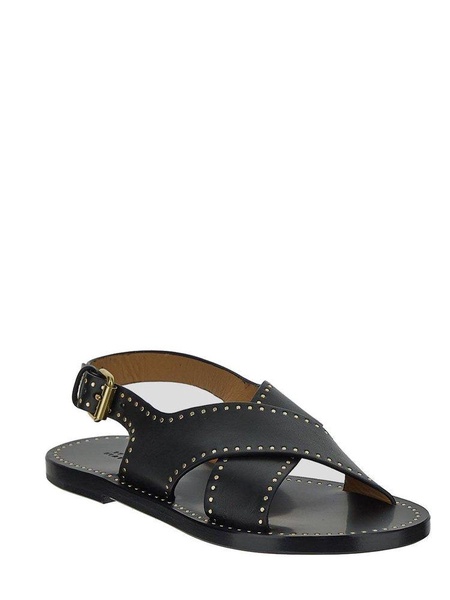 Jane studded crossover-strap leather sandals