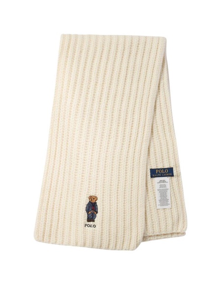 Polo Ralph Lauren Teddy Bear Embroidered Knitted Scarf