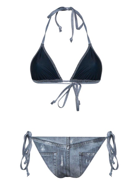 Acne Studios Denim Printed Bikini Set