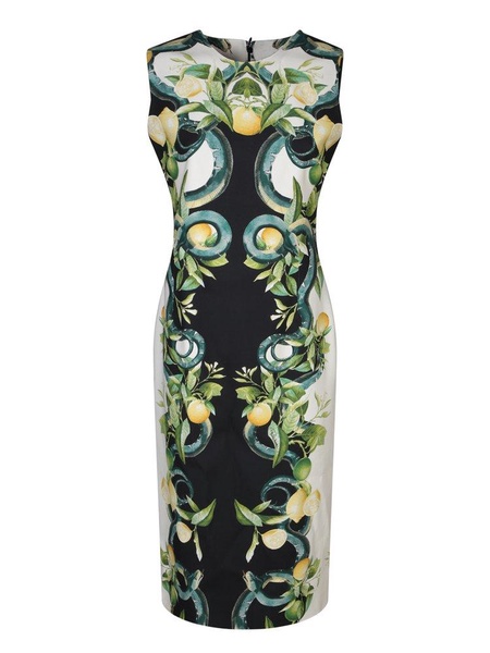 Roberto Cavalli Lemon-Printed Sleeveless Midi Dress