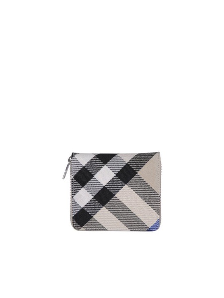 Burberry Check Printed Zip-Around Wallet