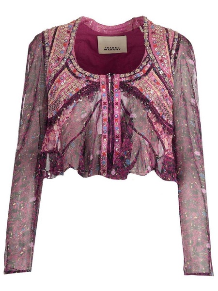 Isabel Marant Floral Printed Cropped Blouse