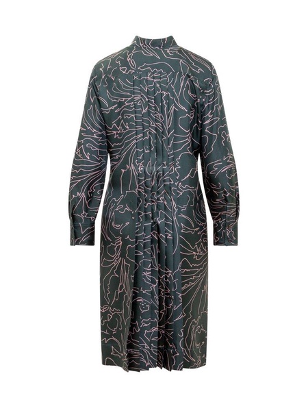 Ferragamo Abstract-Printed Belted Shirt Dress