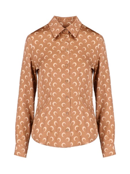 Marine Serre Moon Printed Long Sleeved Shirt