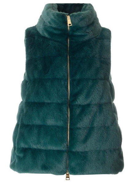 Herno Faux-Fur Zipped Quilted Gilet