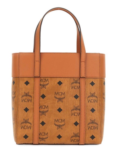 MCM Aren Logo Detailed Mini Tote Bag