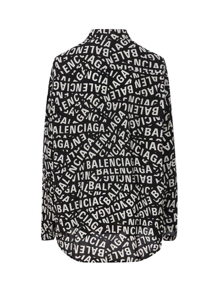 Balenciaga All-Over Logo Printed Buttoned Shirt