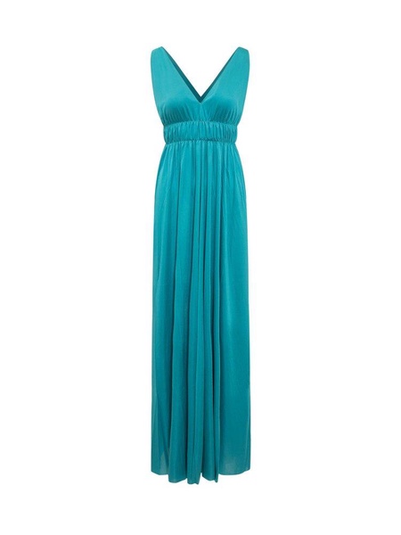 P.A.R.O.S.H. V-Neck Gathered Sleeveless Gown