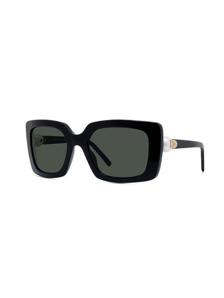 Rectangular Sunglasses with Pearls and Rhinestones