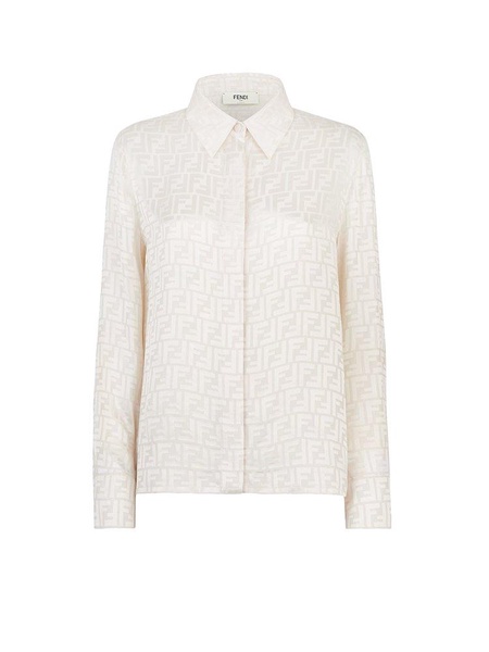 Fendi Monogrammed Collared Long-Sleeve Shirt