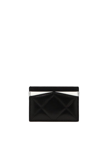 Skull Alexander McQueen card holder in quilted leather