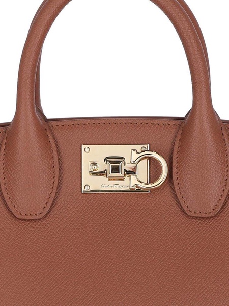 Ferragamo Gancini Plaque Tote  Bag