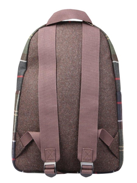 Barbour Logo Patch Checked Backpack