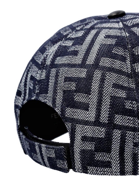 Fendi FF Motif Jacquard Denim Baseball Cap