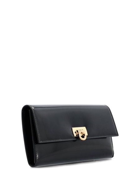 Ferragamo Gancini Logo Plaque Continental Wallet