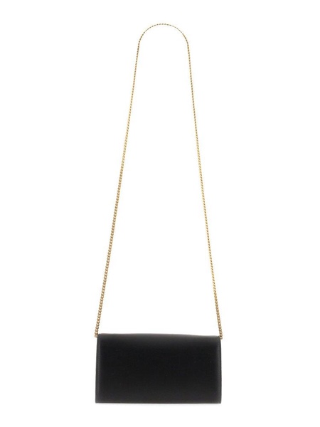 Balmain Logo-Plaque Foldover Top Crossbody Bag