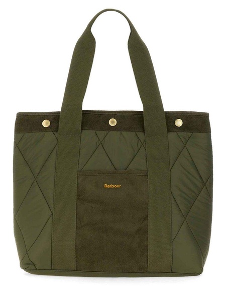 Barbour Healy Logo Embroidered Top Handle Bag