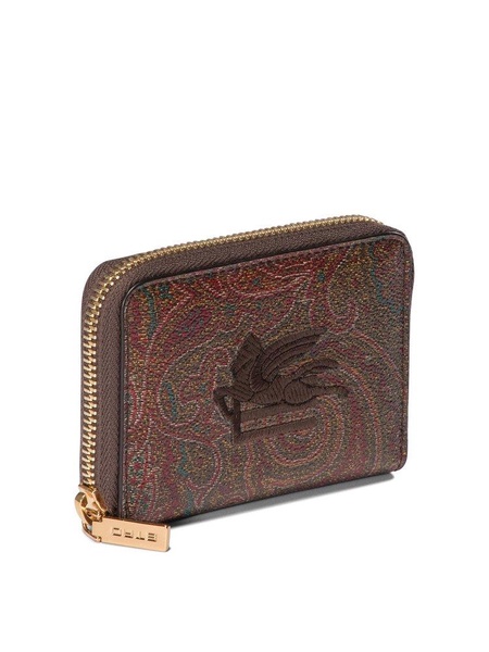 Etro Paisley Printed Logo Embroidered Coin Holder