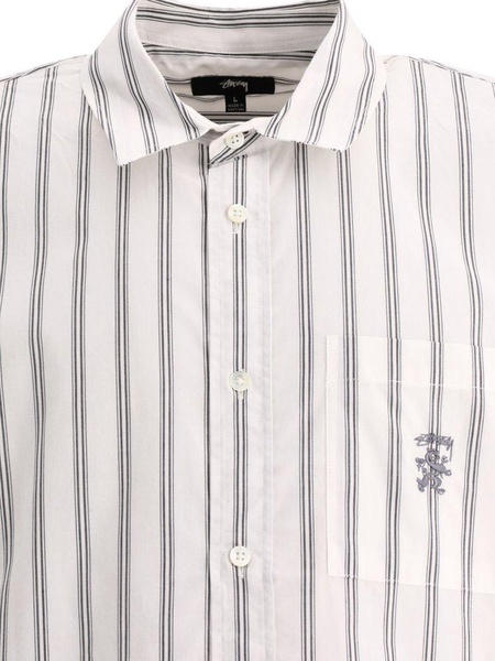 Stüssy Logo-Embroidered Striped Shirt