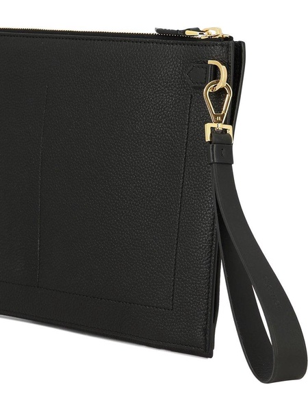 Tom Ford Logo Stamp Zipped Clutch Bag