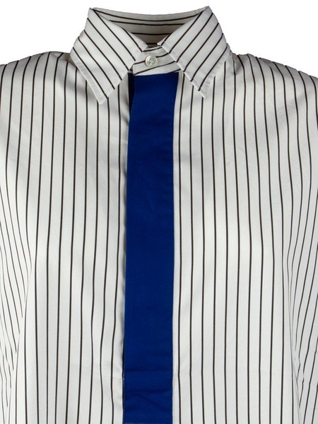 Plan C Pinstripe Panelled Shirt