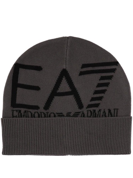 Ea7 Emporio Armani Logo Intarsia-Knit Beanie