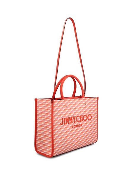 Jimmy Choo Avenue Logo Embroidered Medium Tote Bag