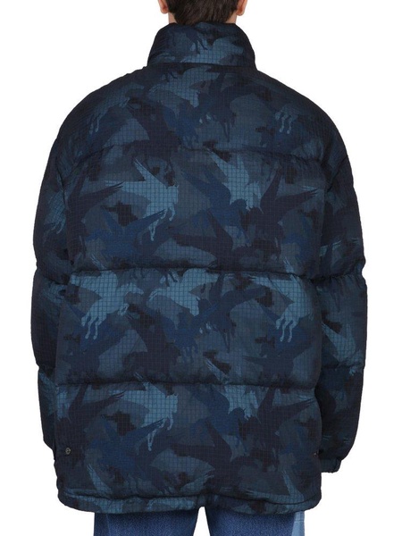 Etro Camouflage Printed High-Neck Padded Jacket