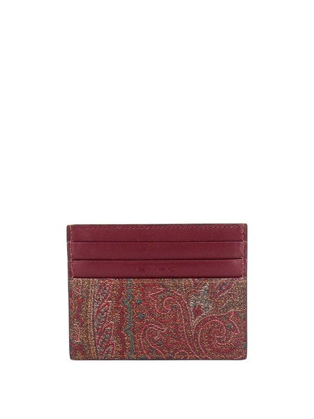 Coated canvas card holder with Paisley motif