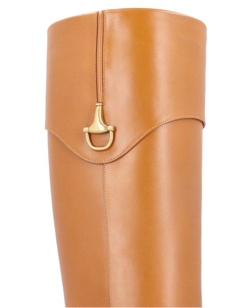 GUCCI Saddle Brown Leather Knee-Boots for Women - SS24 Collection