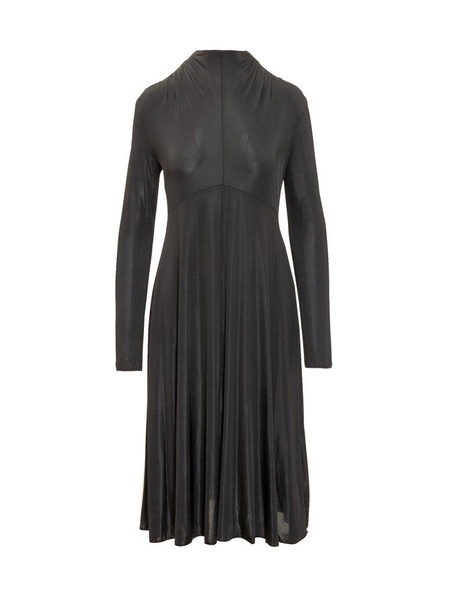 Jil Sander Pleated Long-Sleeved Midi Dress