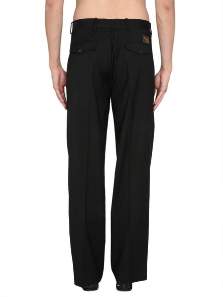 Raf Simons Logo Patch Straight-Leg Trousers