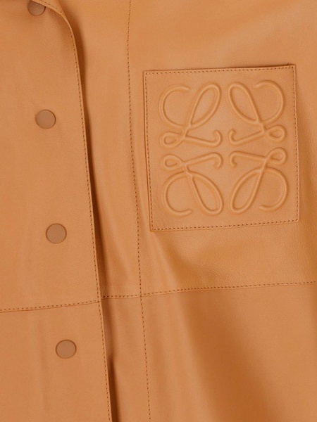 Loewe Logo Embossed Leather Jacket