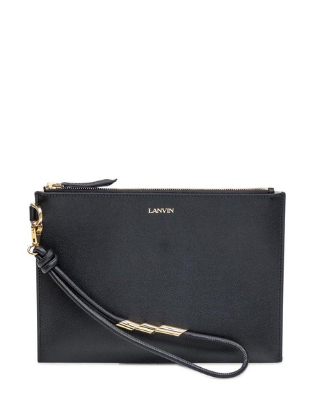 Lanvin Logo Printed Zipped Clutch Bag