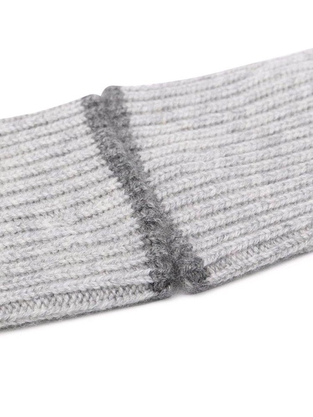 Brunello Cucinelli Contrasting-Trim Knitted Gloves