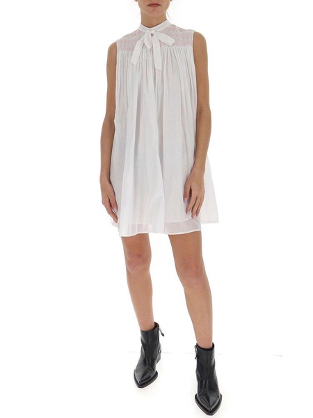 Miu Miu Smocked Panel Sleeveless Dress