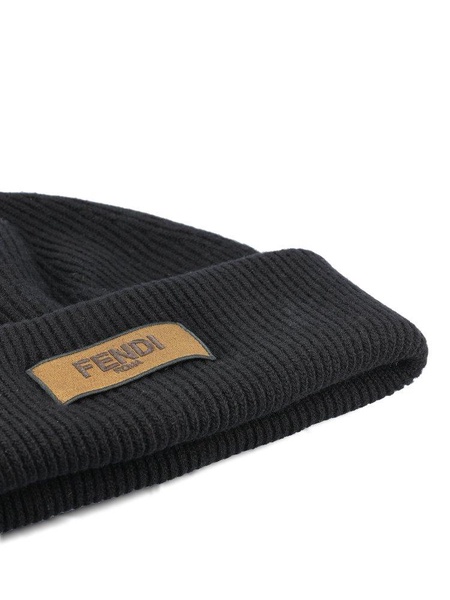 Fendi Logo Patch Beanie