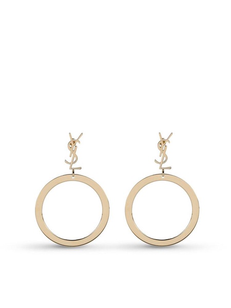 Saint Laurent Cassandre Pendant Hoop Earrings