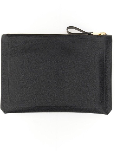 Tom Ford Logo Debossed Zipped Laptop Case