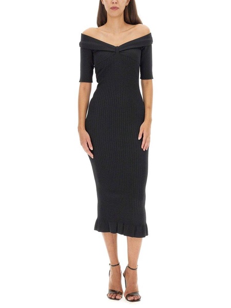 Philosophy Di Lorenzo Serafini Bow Detailed Off-Shoulder Dress